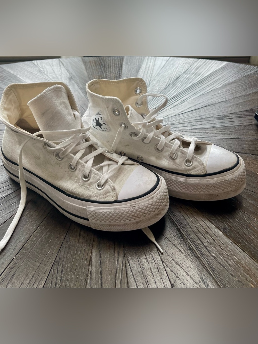 Converse High Top Sneakers - White with Black Trim